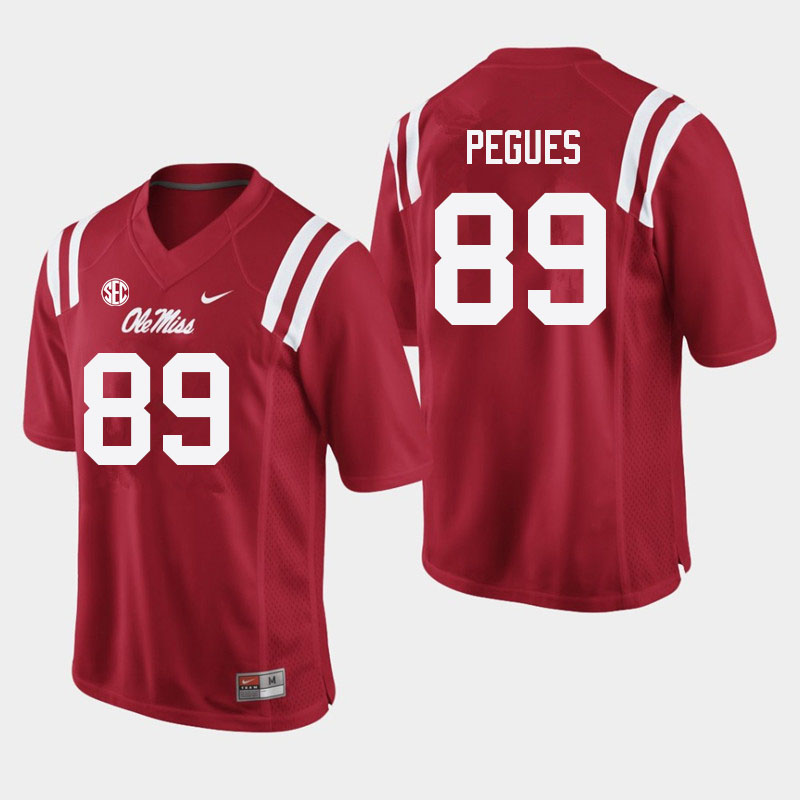 Ole Miss Rebels #89 JJ Pegues College Football Jerseys Sale-Red